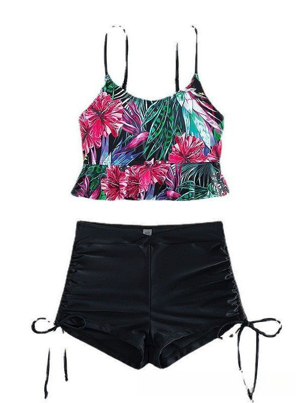 ROVIKNA 2025 new split swimsuit women's sexy high-waisted boxers printed bikini bikini