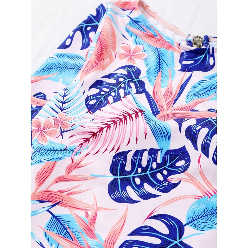 New Surf Suit Sunscreen Swimsuit Printed One-piece Swimsuit Women's One-piece BIKINI