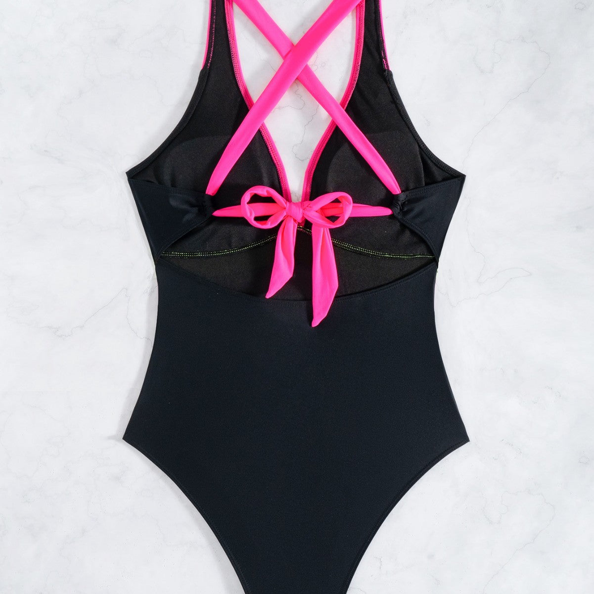 ROVIKNA's 2025 new waist bikini v-neck halter one-piece swimsuit