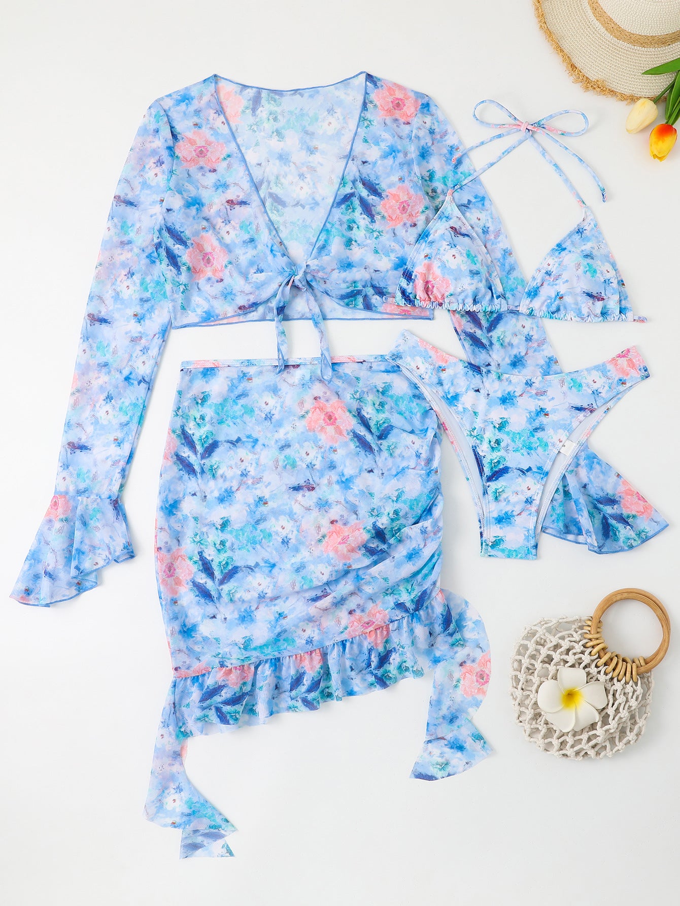 Beach swimsuit sexy beach skirt split swimsuit comfortable beach swimsuit