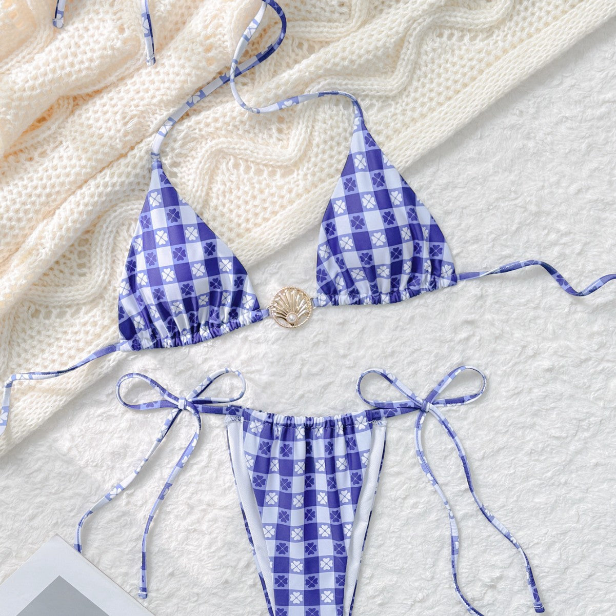 ROVIKNA new bikini sexy pit strip tube top high split front twist swimsuit bikini