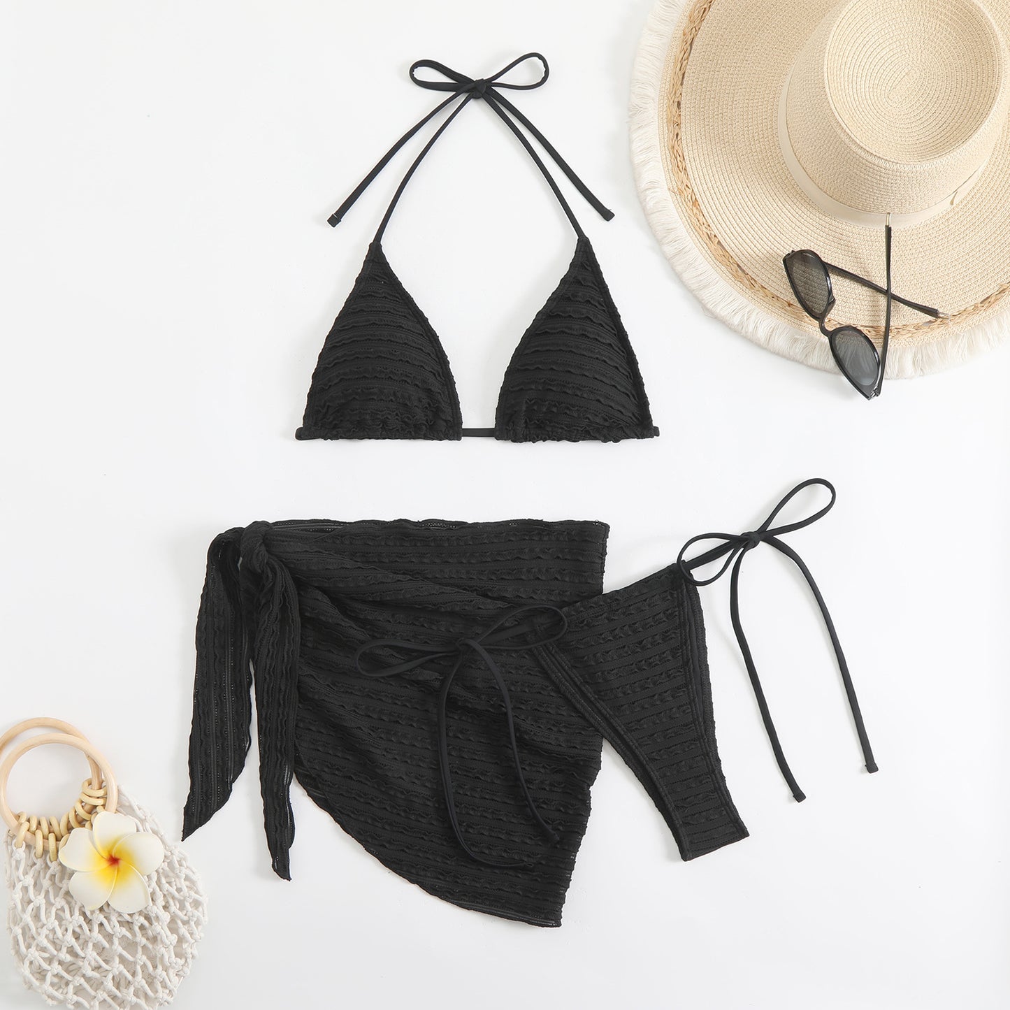 Candy series special fabric swimsuit bikini three-piece bikini