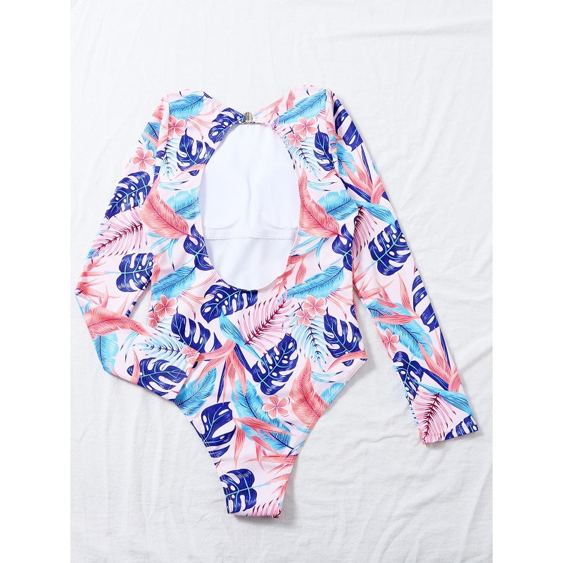 New Surf Suit Sunscreen Swimsuit Printed One-piece Swimsuit Women's One-piece BIKINI