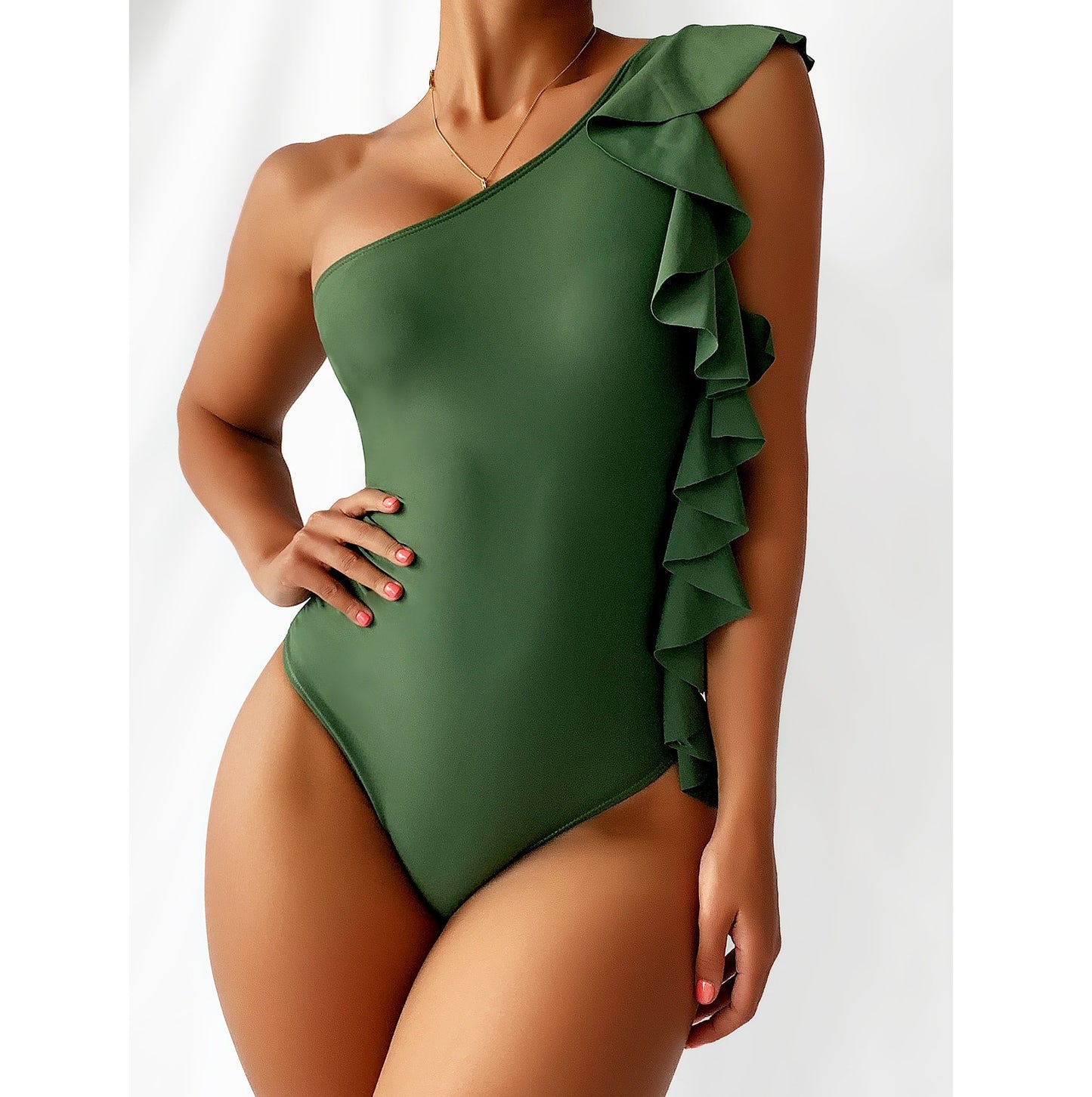 ROVIKNA 2025 bikini sexy one-piece swimsuit women's swimsuit ruffle edge