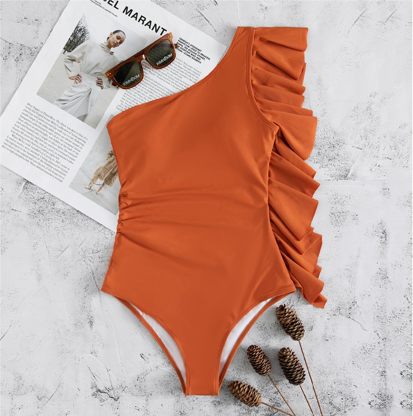 ROVIKNA 2025 bikini sexy one-piece swimsuit women's swimsuit ruffle edge