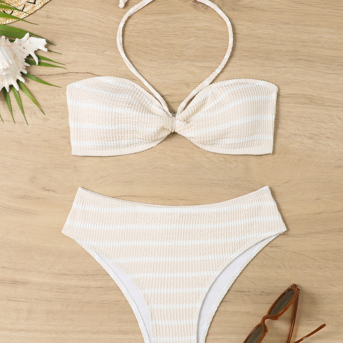 sexy small breasts gather triangular bikini split swimsuit sexy backless bikini three-piece set