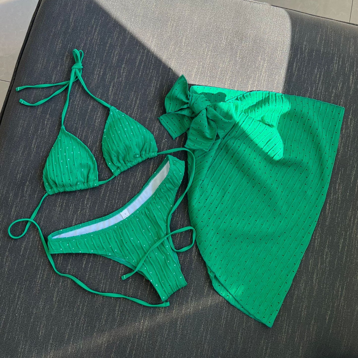 Rovikna Women's Ruched Bikini Set - Padded & Tie-Side Bottoms