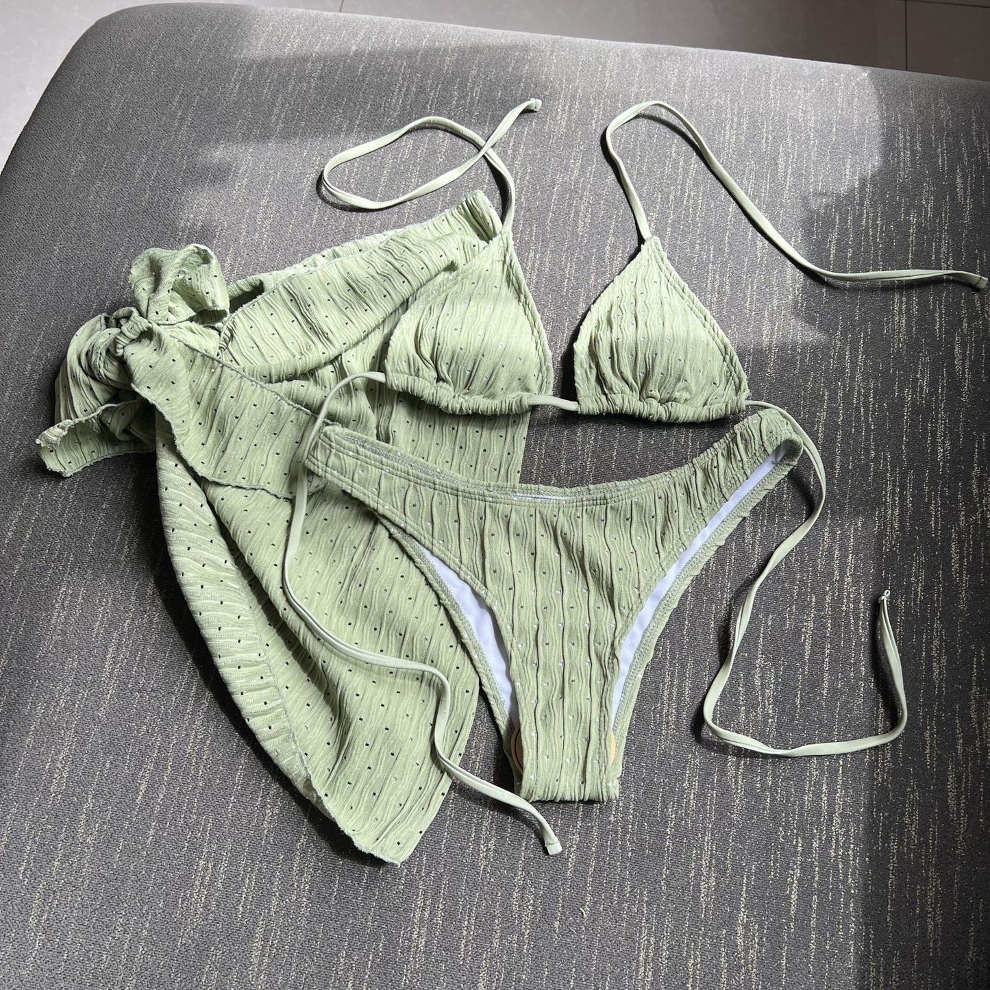 Rovikna Women's Ruched Bikini Set - Padded & Tie-Side Bottoms