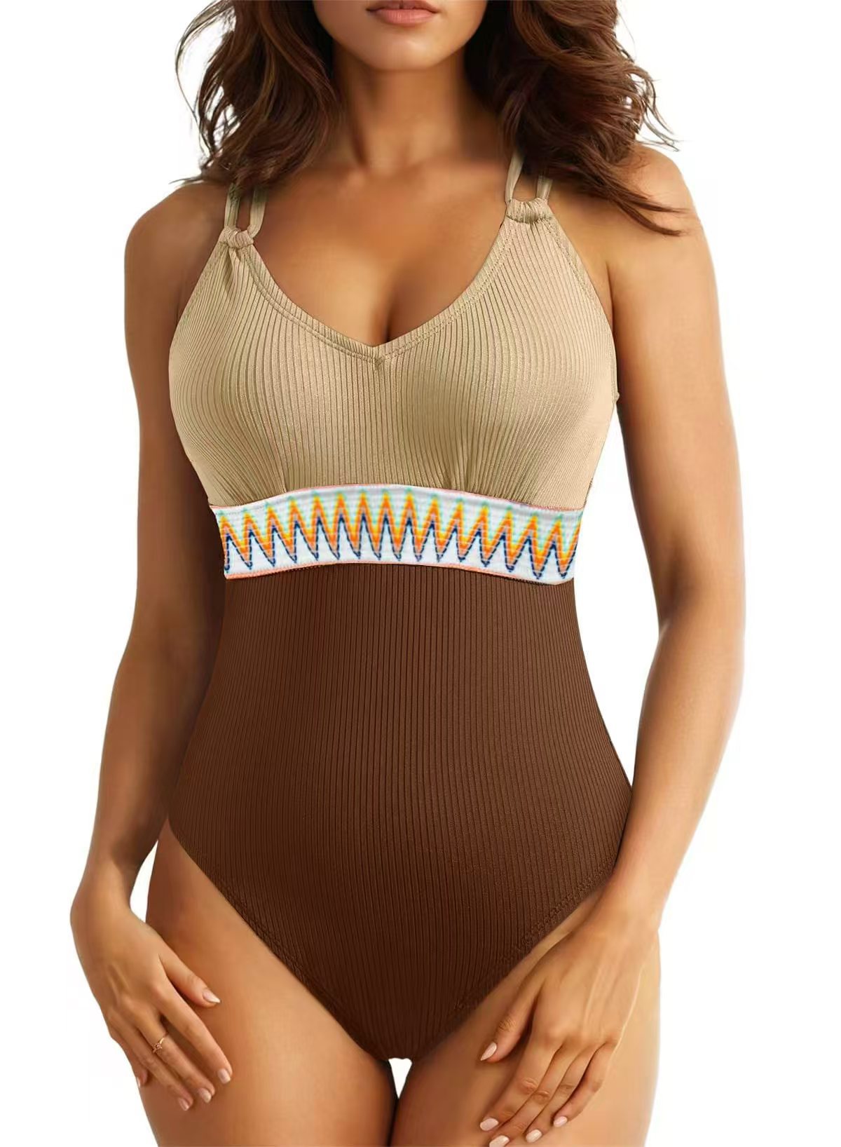 Rovikna Women's Plus Size Embroidered One-Piece Swimsuit