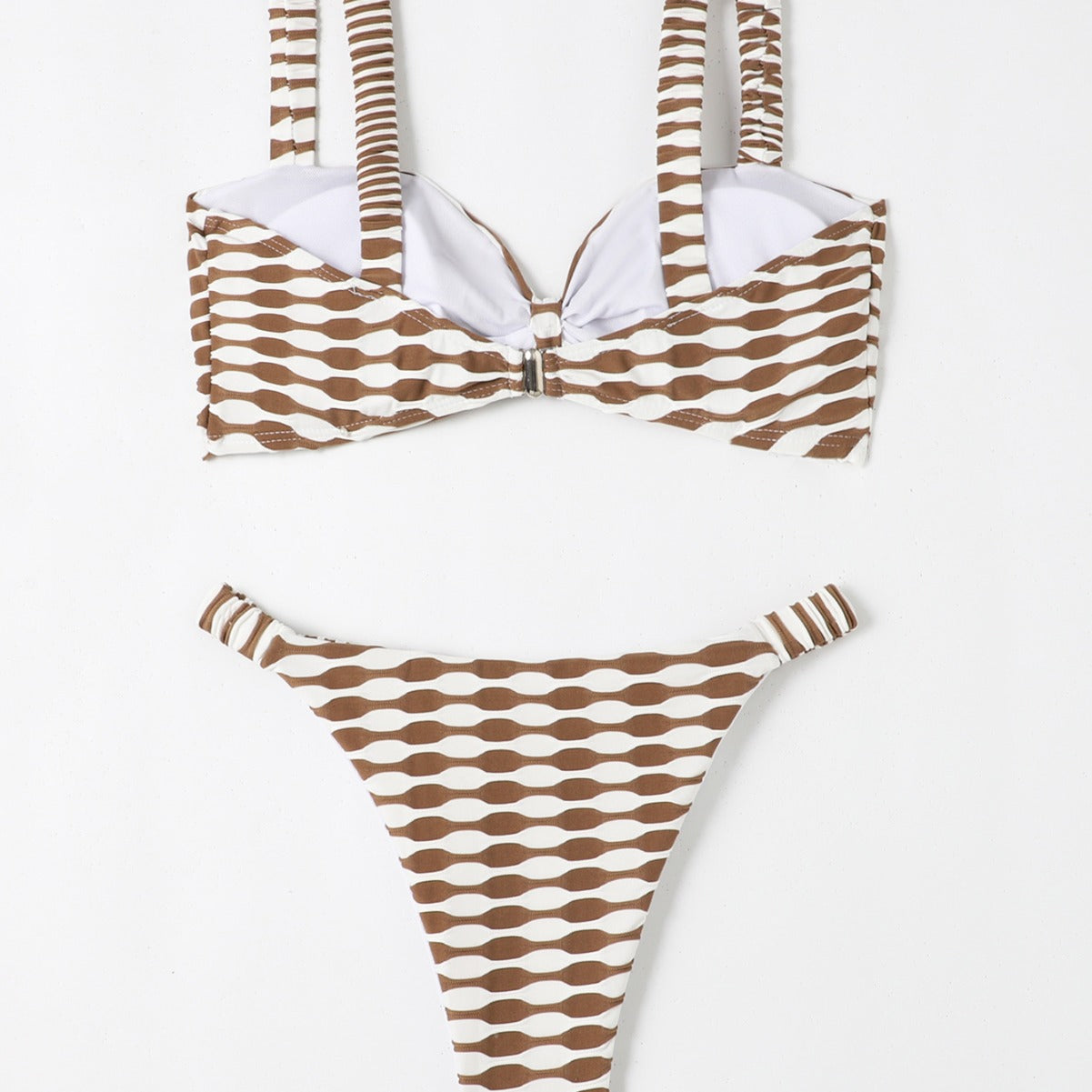 ROVIKNA 2025 new triangular bikini steel tray gathering small chest split swimsuit swimsuit big halter print