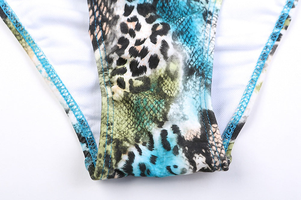 ROVIKNA Women's Vibrant Print Push-Up Bikini Set with Adjustable Straps