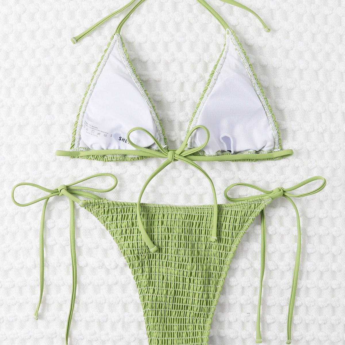 Rovikna Women's Knitted Bikini Set - Adjustable Halter Top & Bottoms