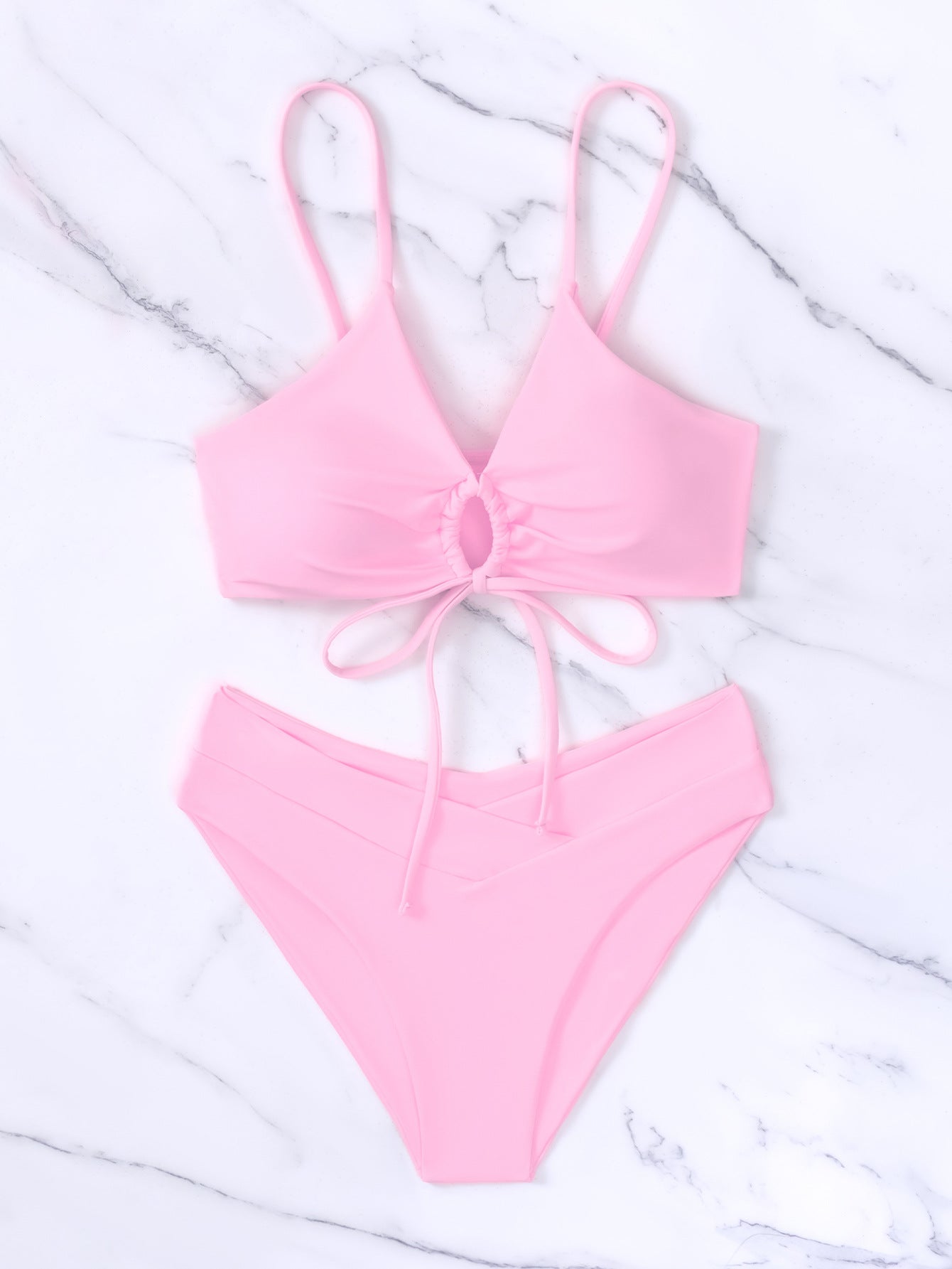 ROVIKNA 2025 Trendy Styles - Women's Multicolor Ruched Front Bikini Set