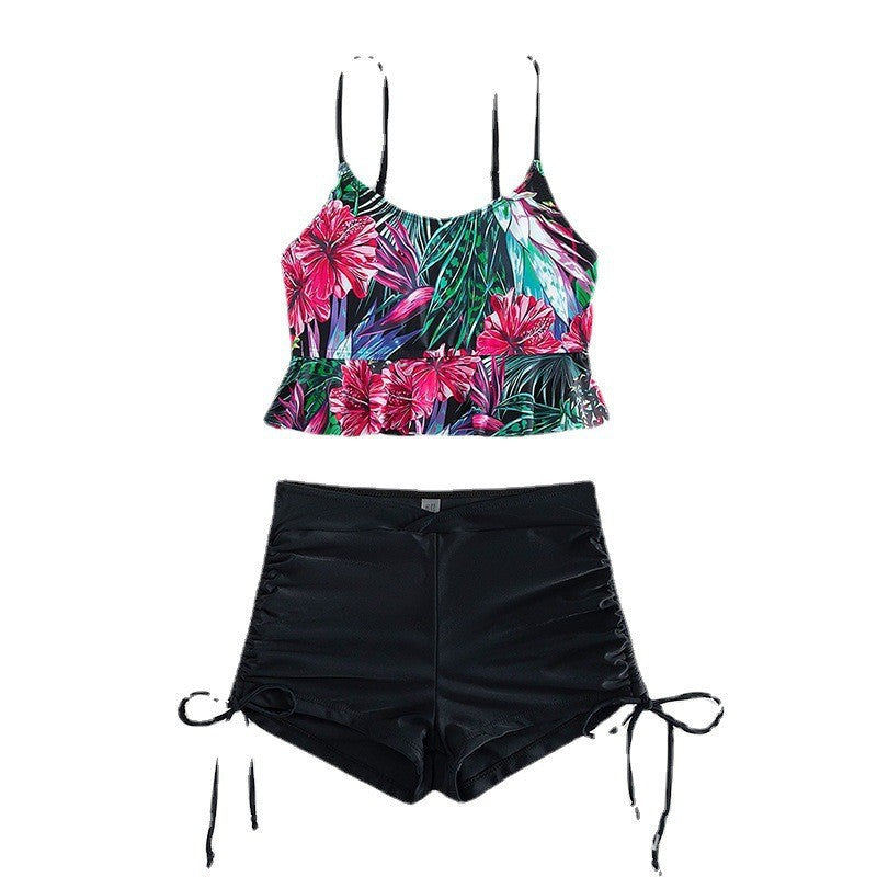 ROVIKNA 2025 new split swimsuit women's sexy high-waisted boxers printed bikini bikini