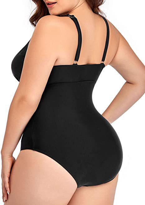 ROVIKNA Plus Size Floral Print Swimsuit - High Elasticity and Quick Dry