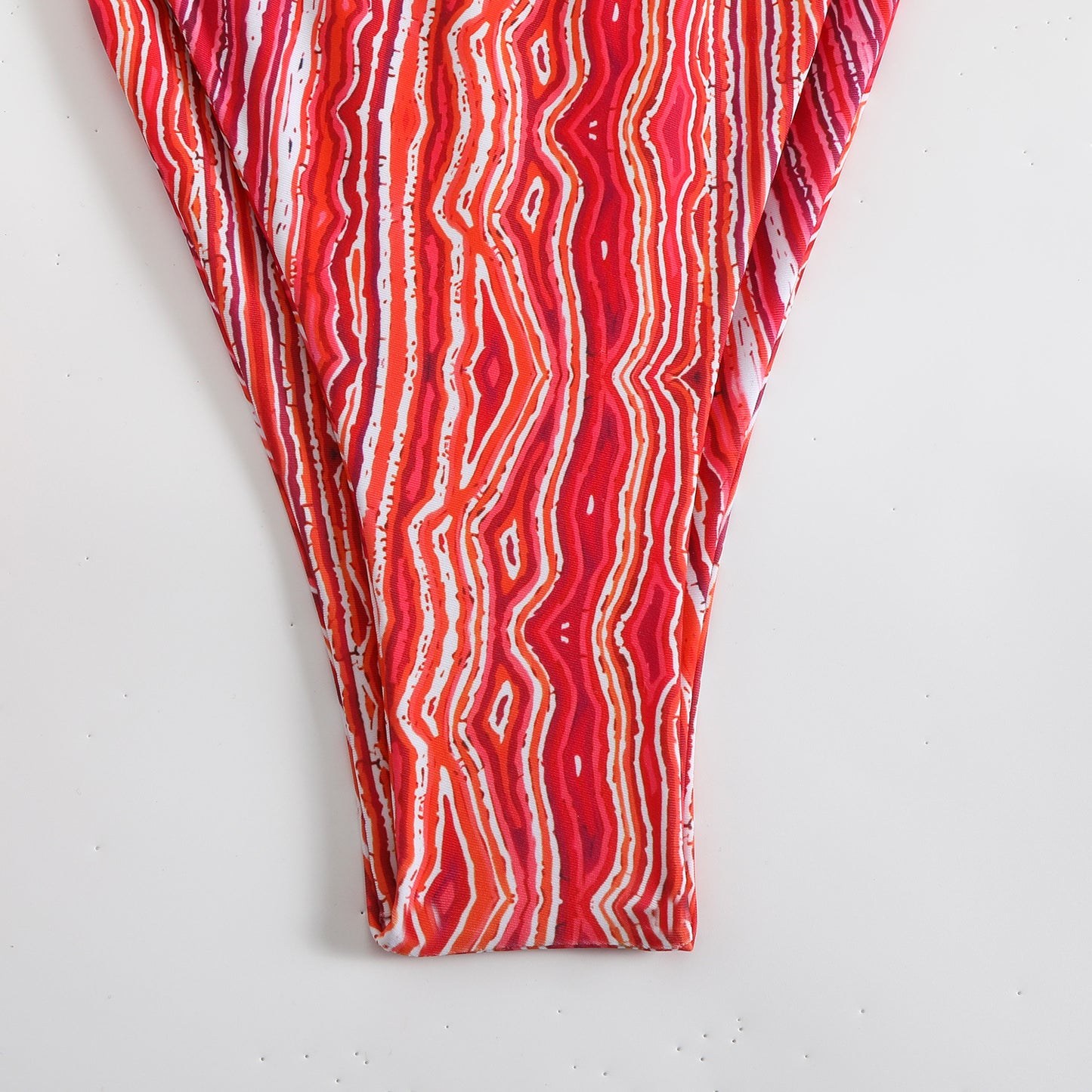 Split print neck double-sided bikini swimsuit