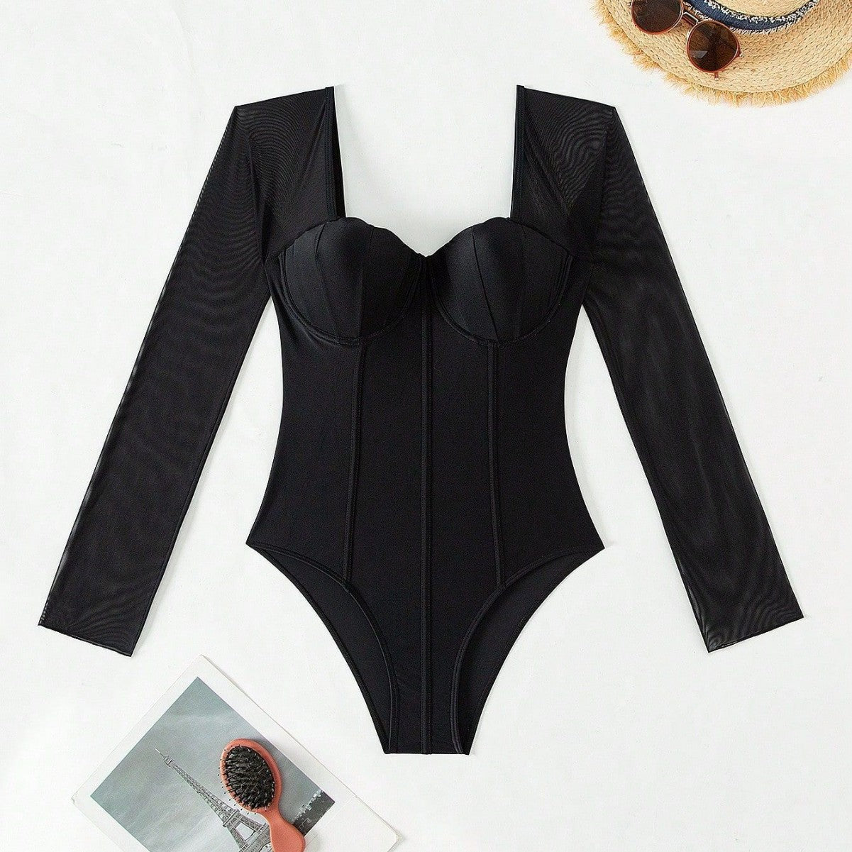 Rovikna Women's Long Sleeve One-Piece Swimsuit