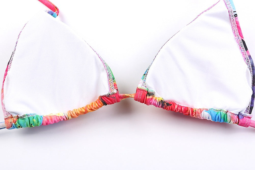 ROVIKNA Women's Vibrant Print Push-Up Bikini Set with Adjustable Straps