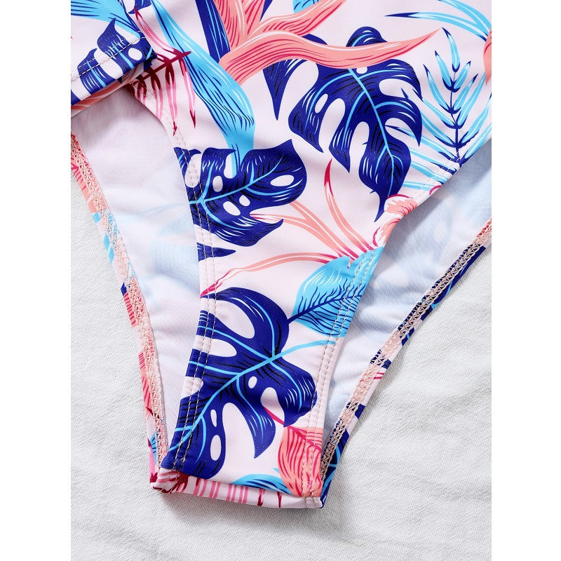 New Surf Suit Sunscreen Swimsuit Printed One-piece Swimsuit Women's One-piece BIKINI