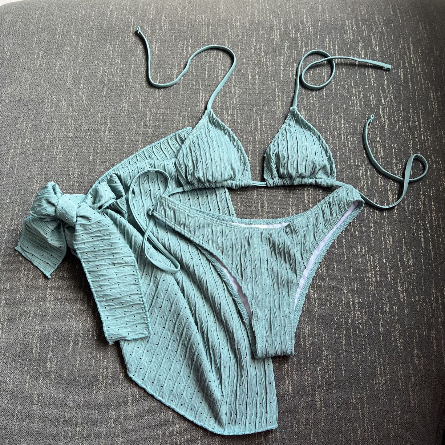 Rovikna Women's Ruched Bikini Set - Padded & Tie-Side Bottoms