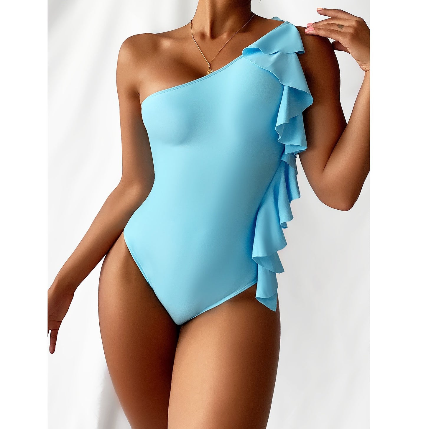 ROVIKNA 2025 bikini sexy one-piece swimsuit women's swimsuit ruffle edge