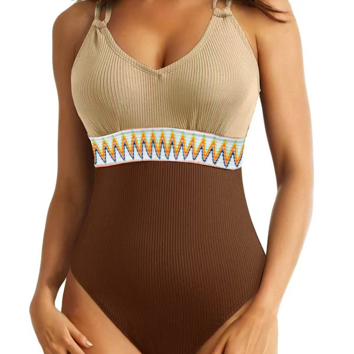 Rovikna Women's Plus Size Embroidered One-Piece Swimsuit