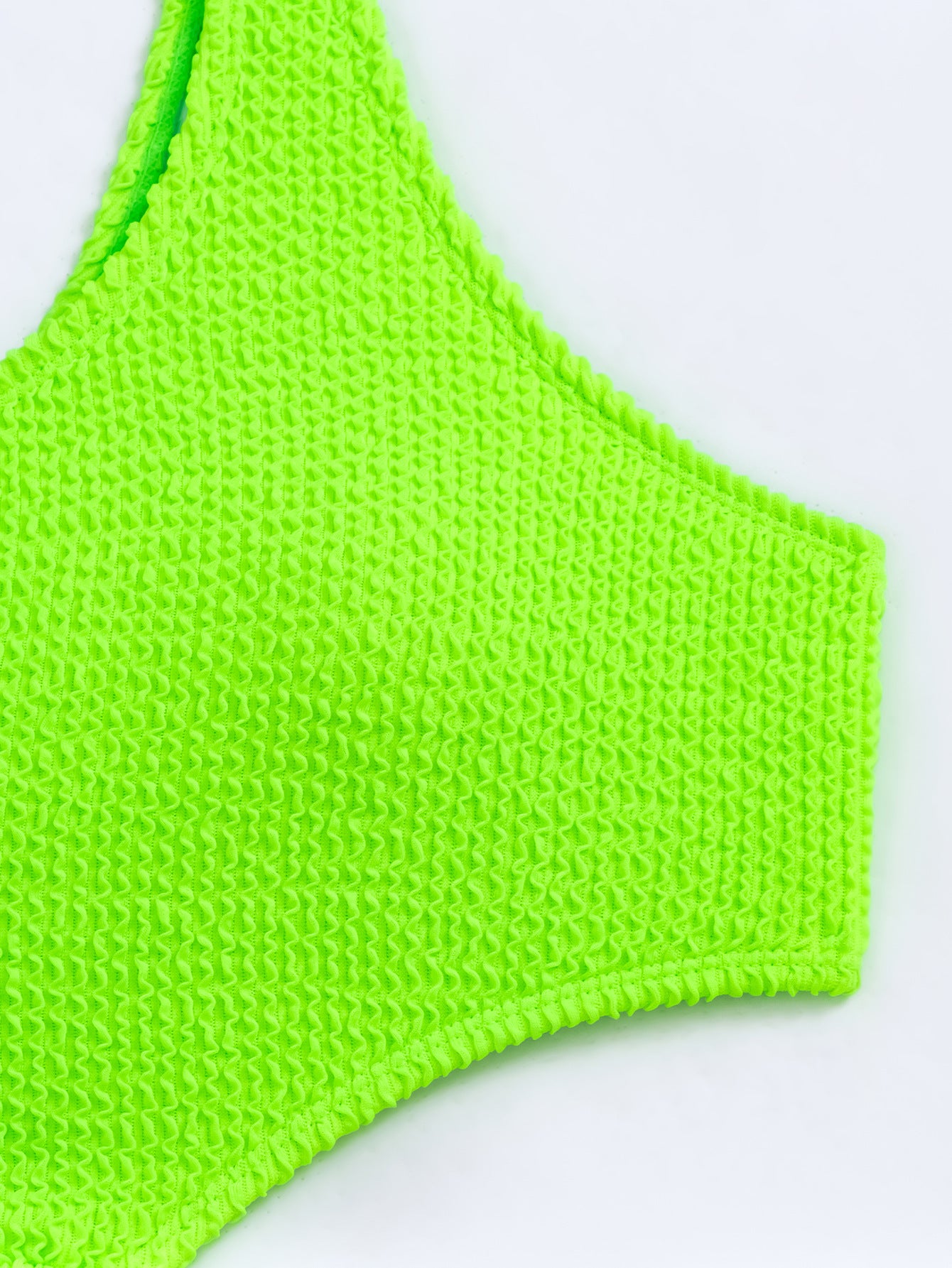 Rovikna Women's Neon Green Knitted One-Piece Swimsuit