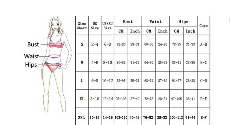 ROVIKNA Women's Colorful Push-Up Bikini Set with Adjustable Straps