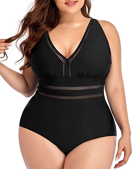 ROVIKNA Plus Size Floral Print Swimsuit - High Elasticity and Quick Dry
