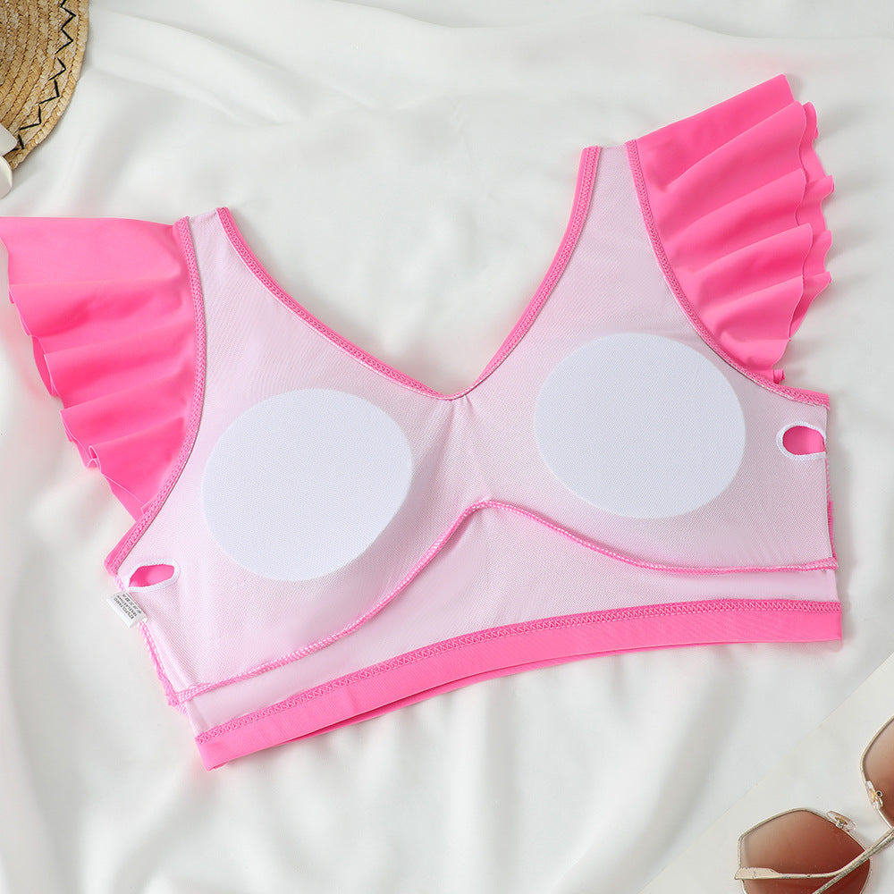 ROVIKNA 2025 new bikini sexy pit strip tube top high split front twist swimsuit bikini
