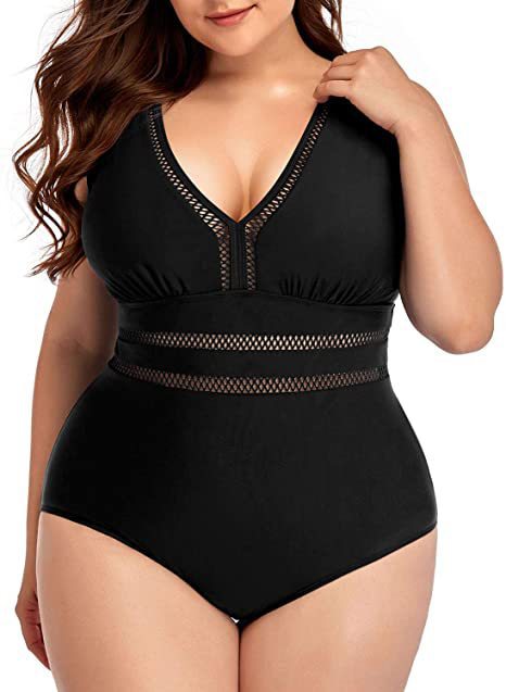 ROVIKNA Plus Size Floral Print Swimsuit - High Elasticity and Quick Dry