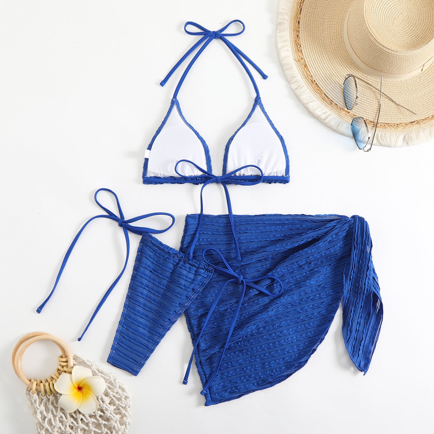 Candy series special fabric swimsuit bikini three-piece bikini