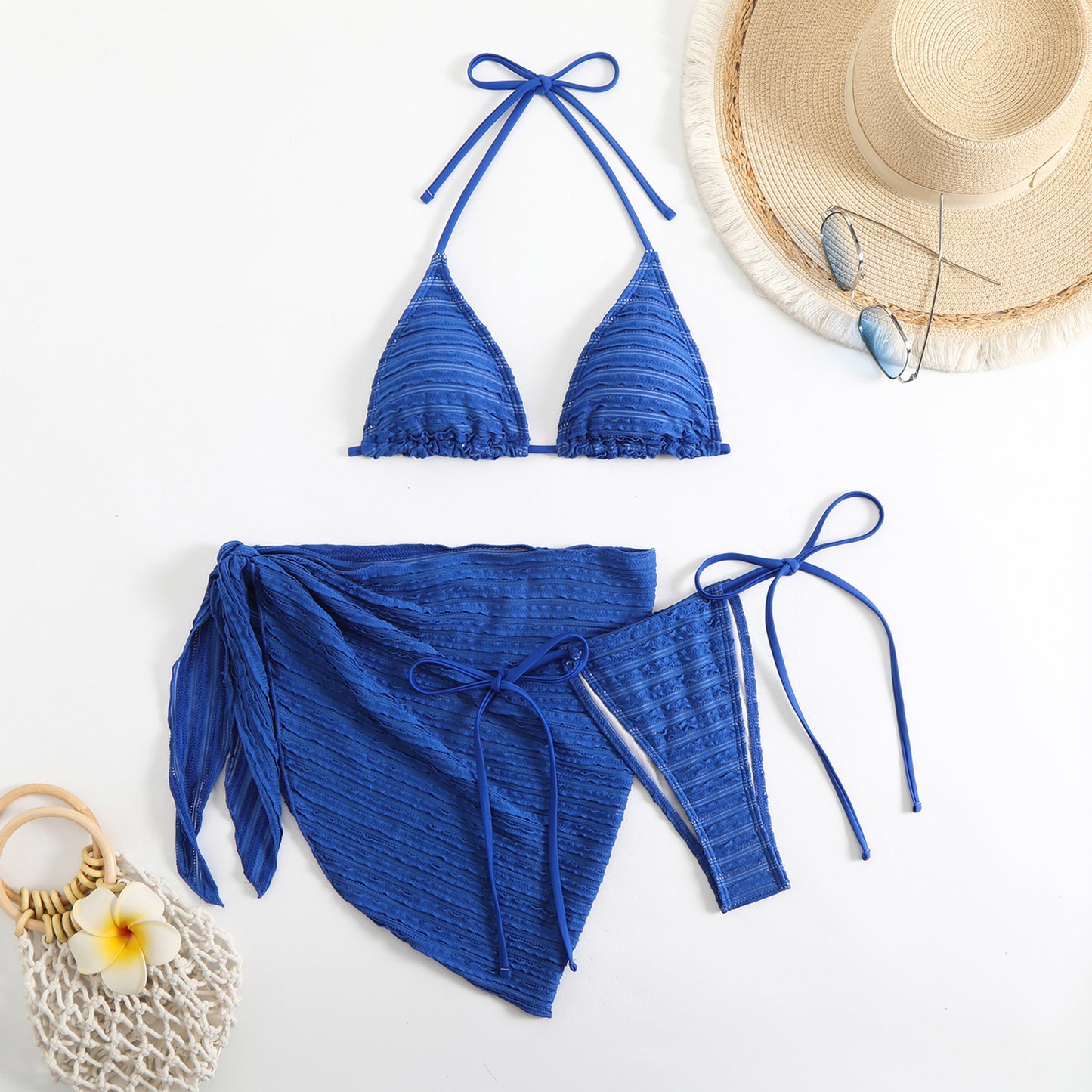 Candy series special fabric swimsuit bikini three-piece bikini