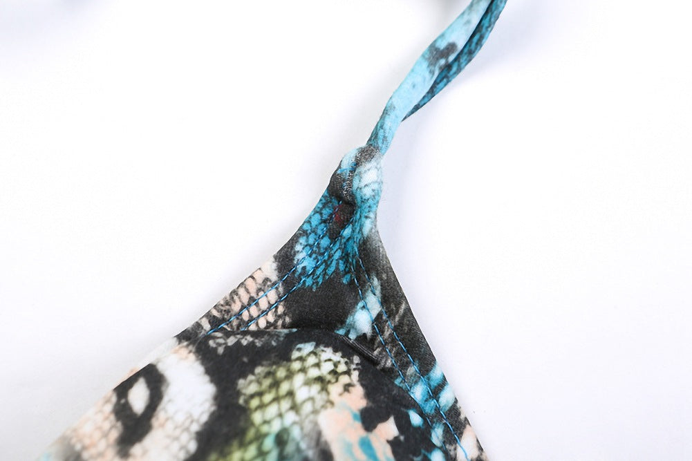 ROVIKNA Women's Vibrant Print Push-Up Bikini Set with Adjustable Straps