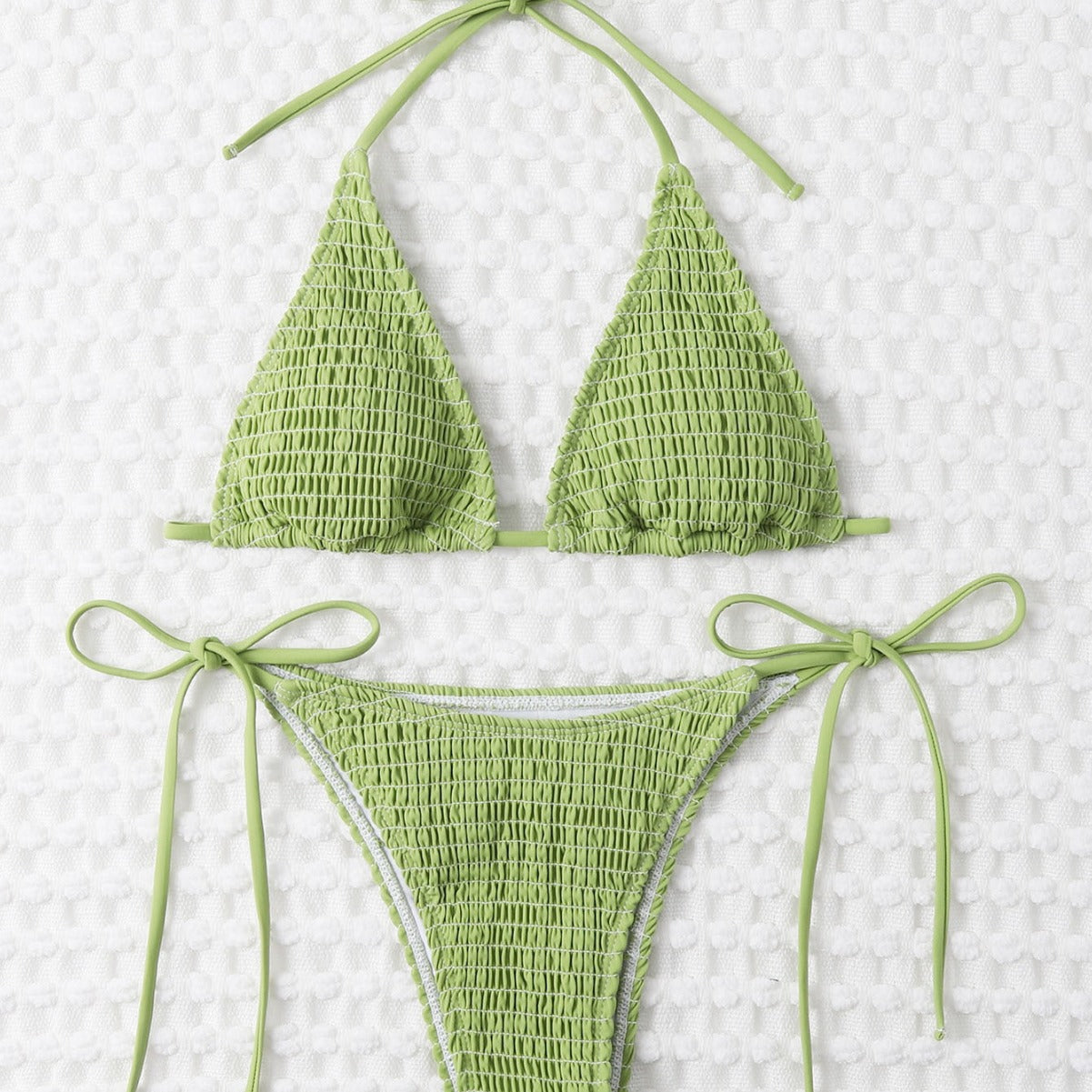 Rovikna Women's Knitted Bikini Set - Adjustable Halter Top & Bottoms
