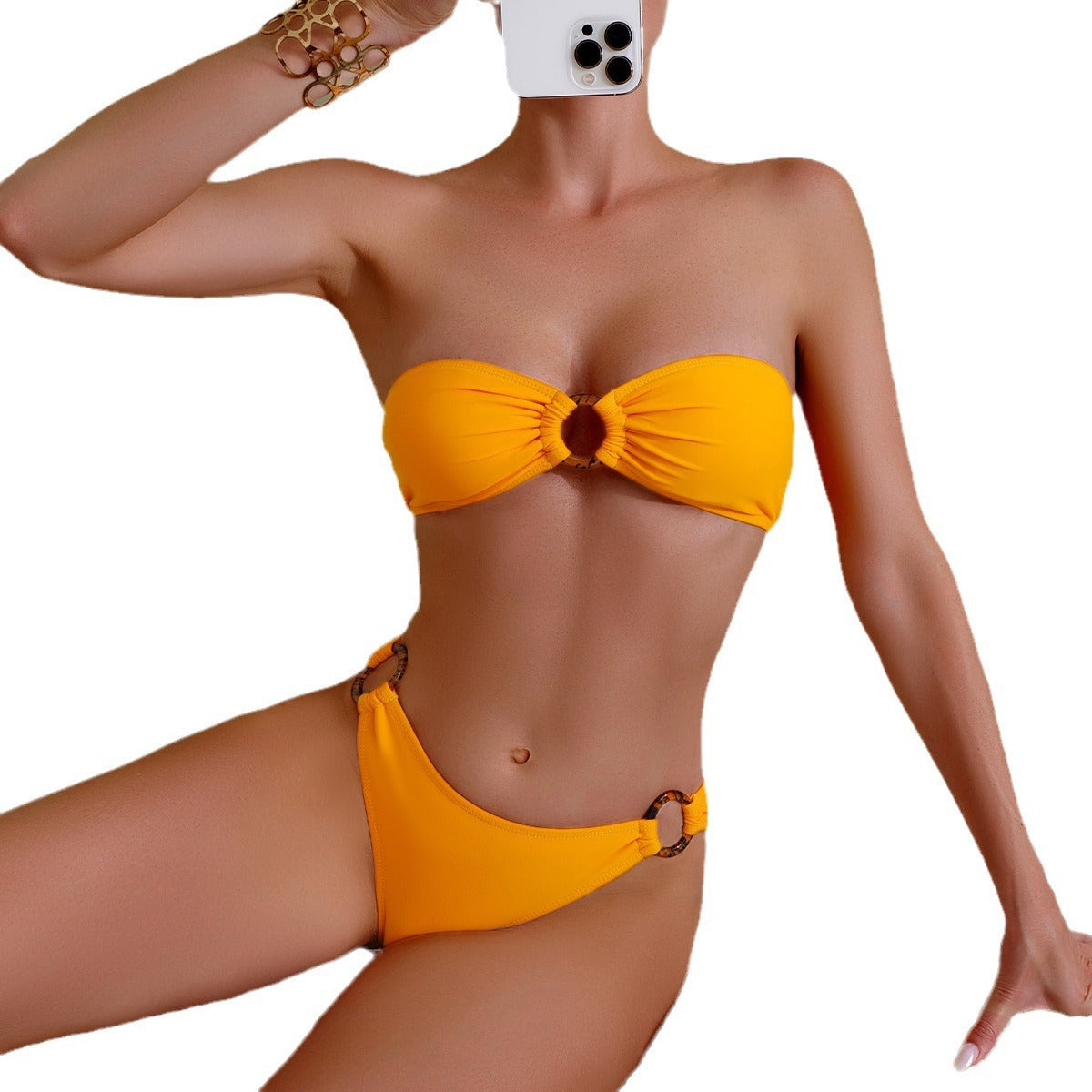 ROVIKNA 2025 bikini ladies split bikini sexy solid color swimsuit