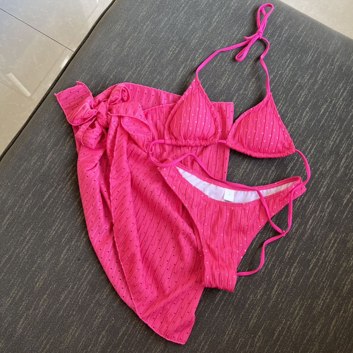 Rovikna Women's Ruched Bikini Set - Padded & Tie-Side Bottoms