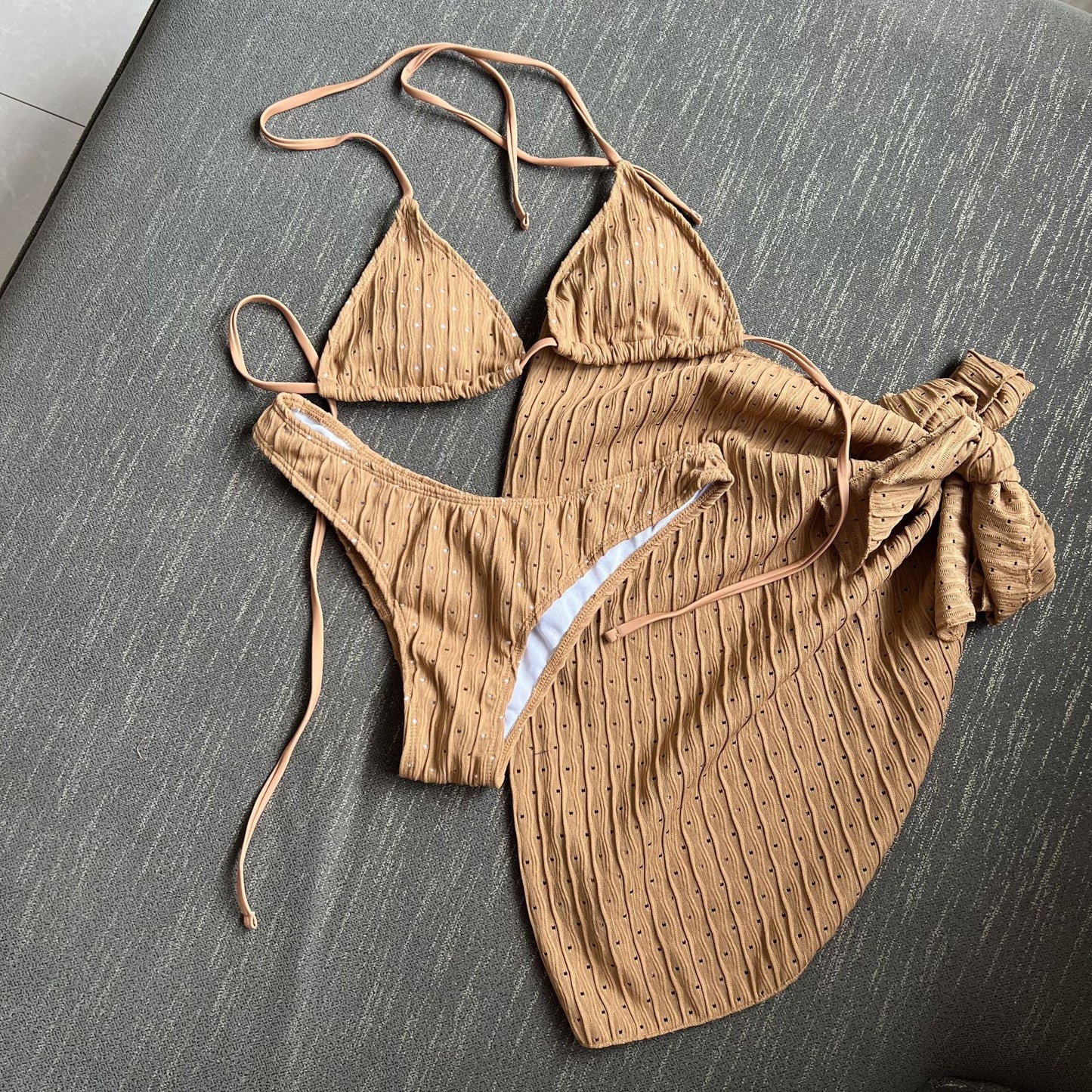 Rovikna Women's Ruched Bikini Set - Padded & Tie-Side Bottoms