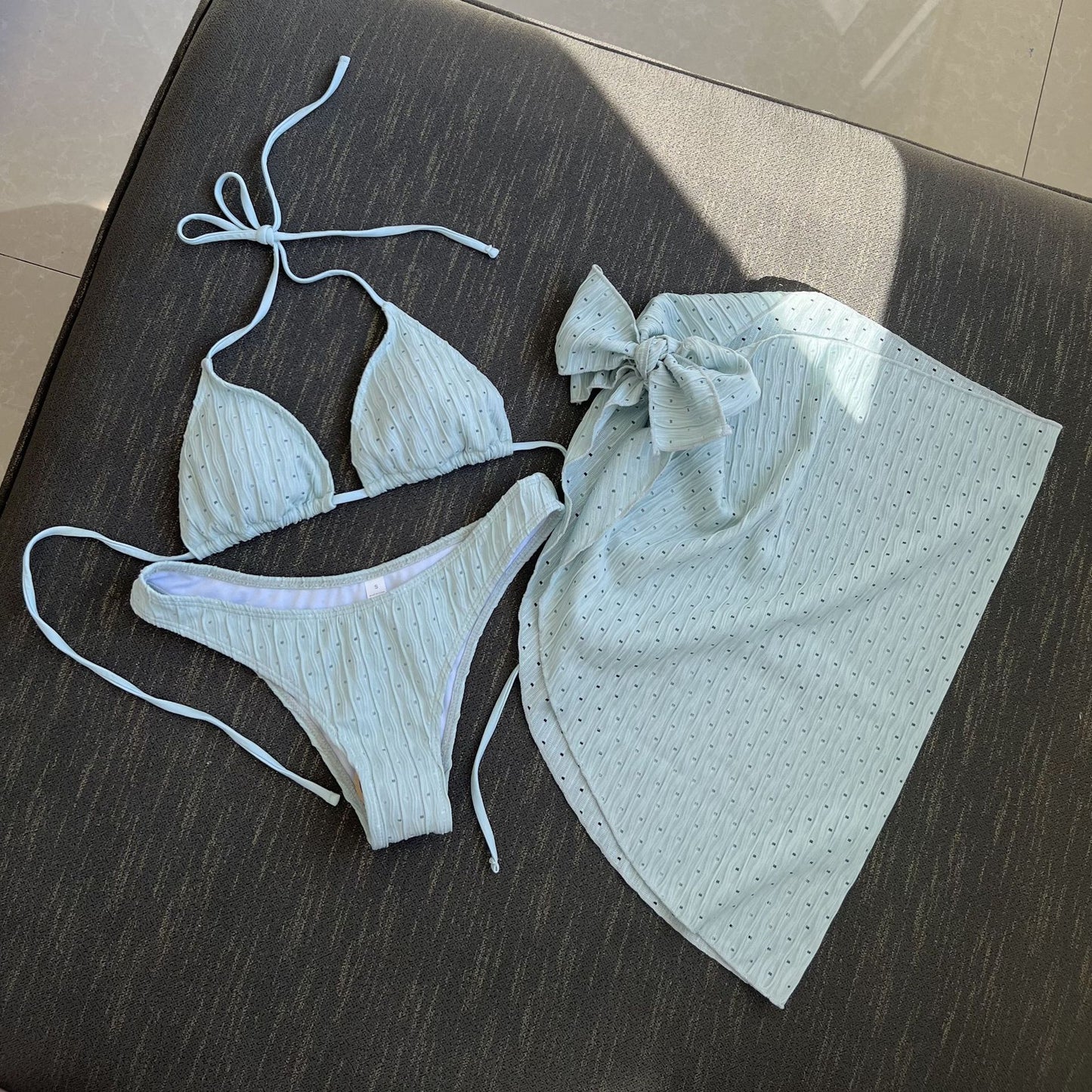 Rovikna Women's Ruched Bikini Set - Padded & Tie-Side Bottoms