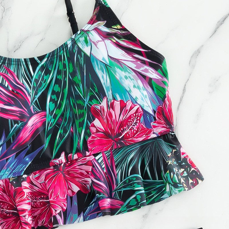 ROVIKNA 2025 new split swimsuit women's sexy high-waisted boxers printed bikini bikini