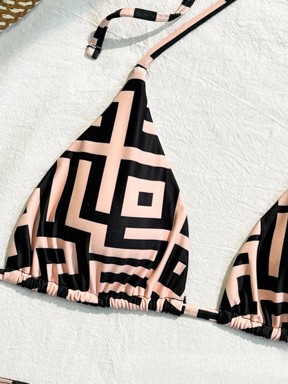 ROVIKNA 2025 new printed split bikini swimsuit sexy hot spring vacation bikini