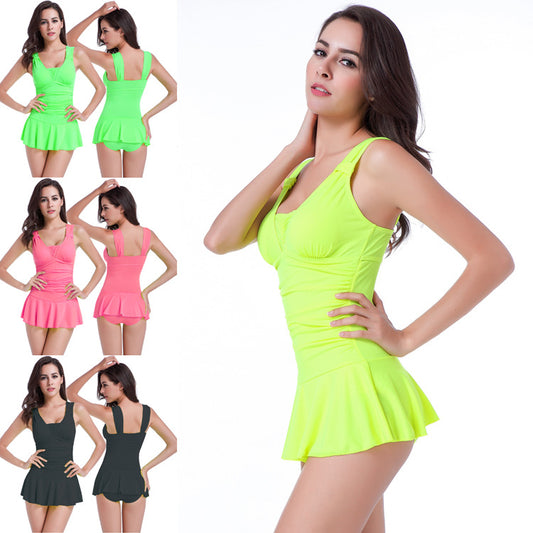 ROVIKNA Women's Halterneck One-Piece Swimsuit with Padded Cups