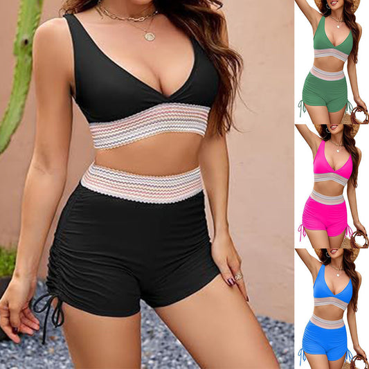 Rovikna Women's Neon Color Crochet Bikini Set