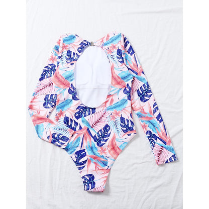 New Surf Suit Sunscreen Swimsuit Printed One-piece Swimsuit Women's One-piece BIKINI
