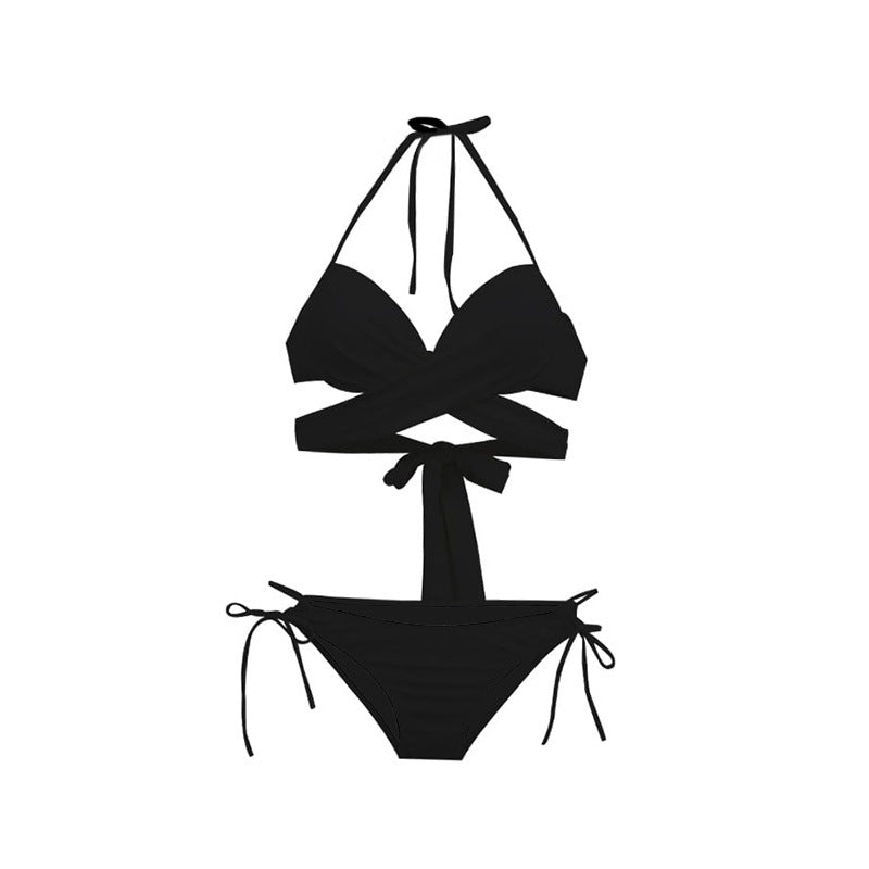 ROVIKNA Women's Cross-Front Bikini Set - Adjustable and Flattering Design