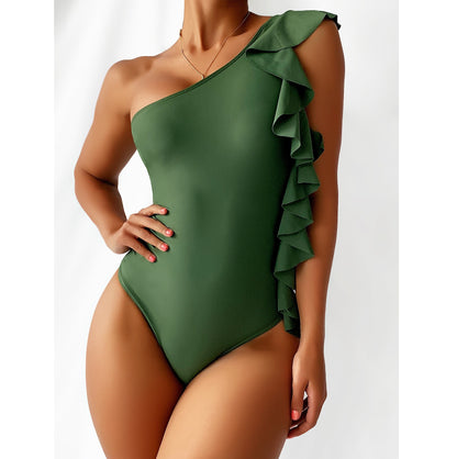 ROVIKNA 2025 bikini sexy one-piece swimsuit women's swimsuit ruffle edge