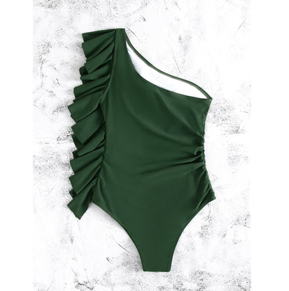 ROVIKNA 2025 bikini sexy one-piece swimsuit women's swimsuit ruffle edge