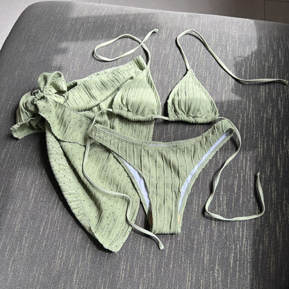 Rovikna Women's Ruched Bikini Set - Padded & Tie-Side Bottoms