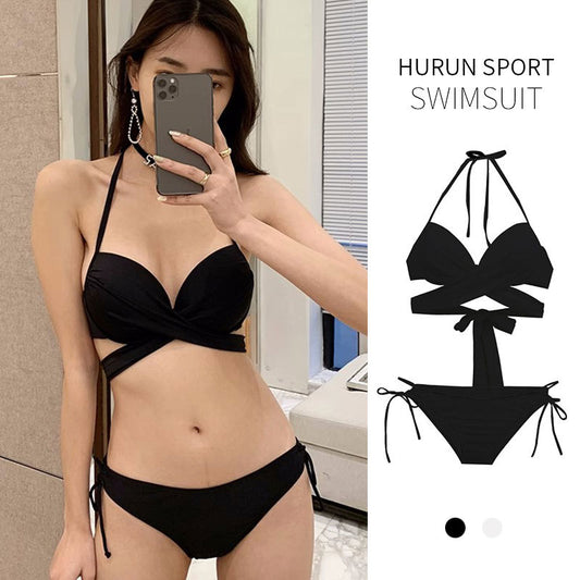 ROVIKNA Women's Cross-Front Bikini Set - Adjustable and Flattering Design