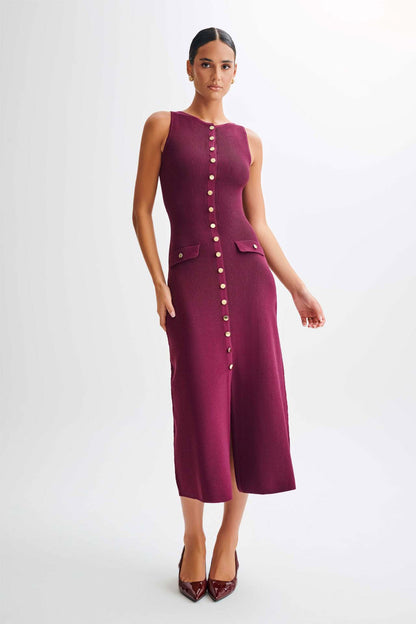 Elegant Sleeveless Button-Up Midi Dress – Chic & Timeless Style